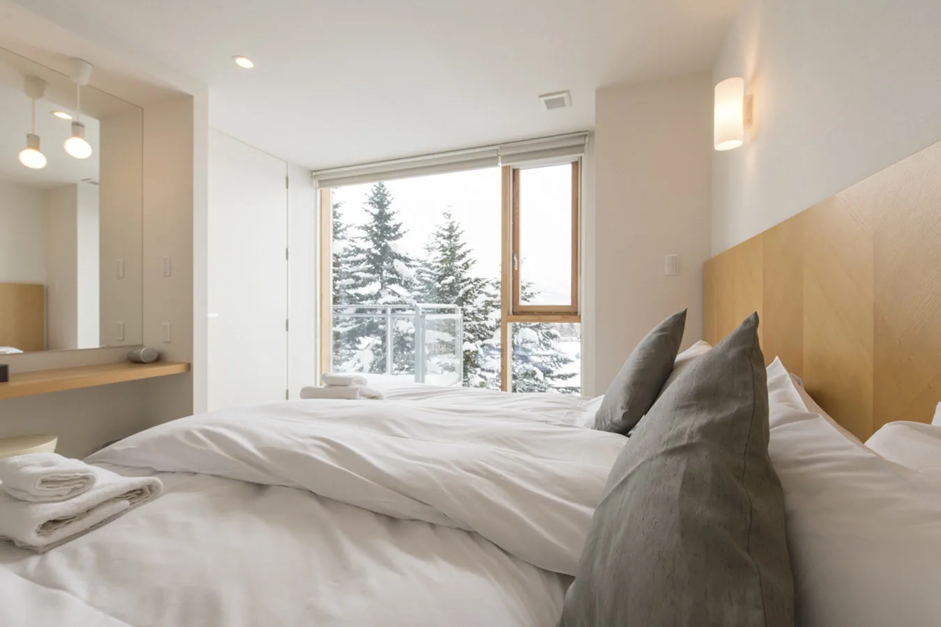 Niseko Landmark View 3베드룸 가족 아파트와 주방 거실 공간