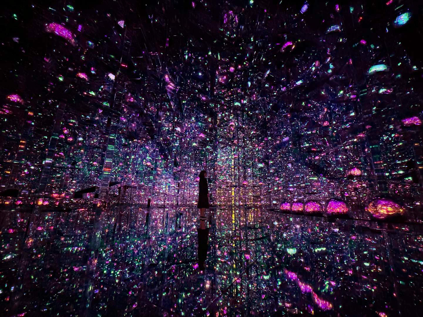 teamLab Borderless Infinite Crystal World 수많은 빛과 거울이 무한히 이어지는 공간