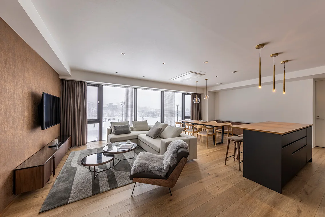 Intuition Niseko 3베드룸 Yotei Residence와 가족 그룹 숙박 공간