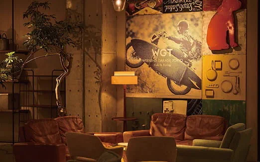 The HOTEL Well-hub Haneda 실내 카페와 문화 휴식 공간